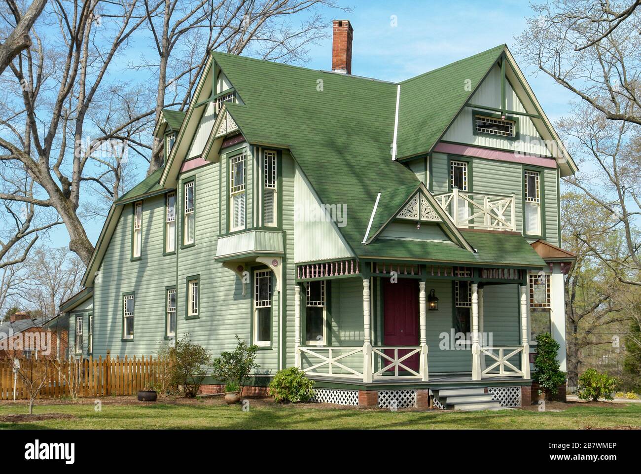 Victorian Architecture Mint green house Stock Photo Alamy