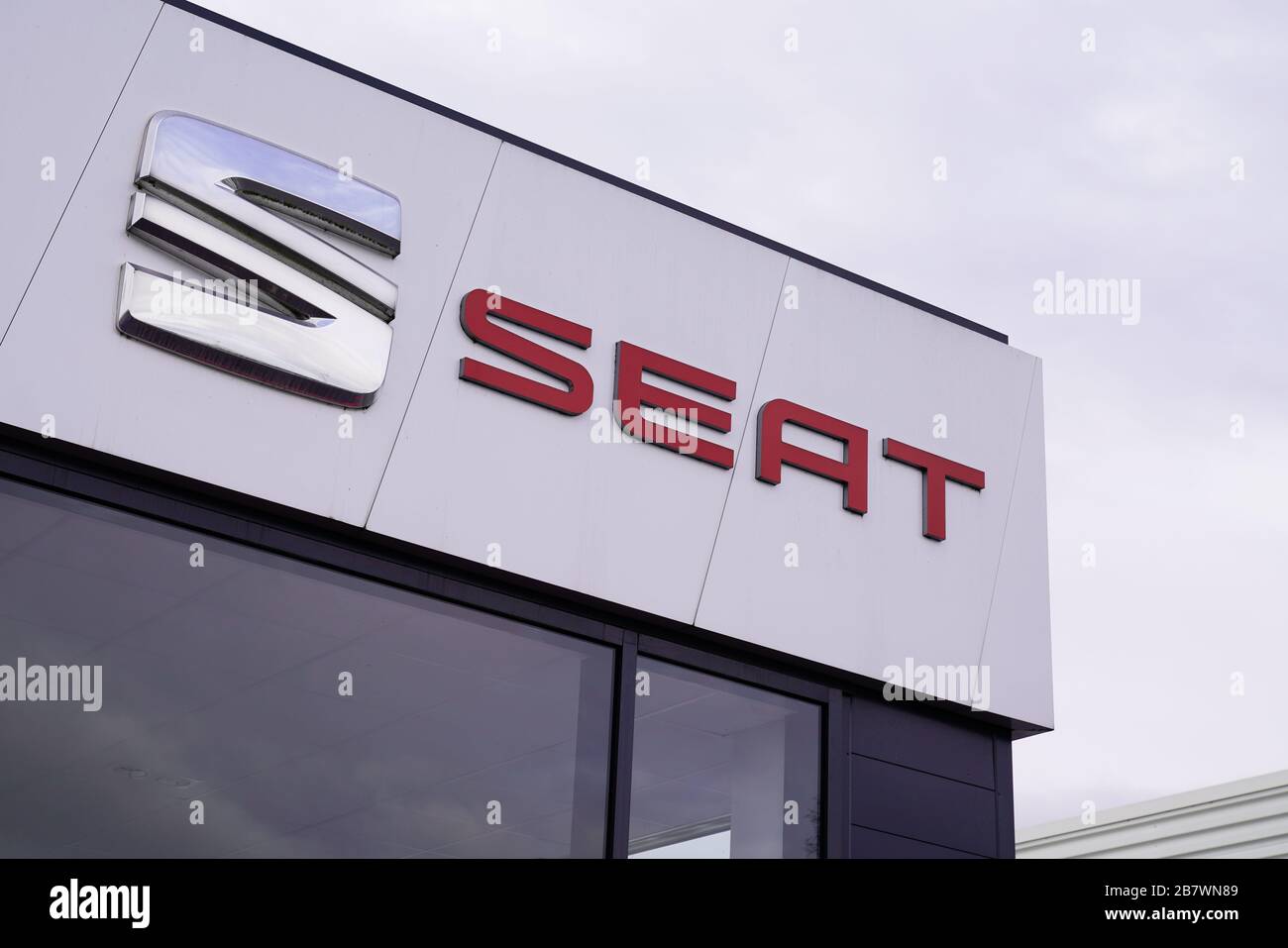 Seat spanish car manufacturer logo hires stock photography and images