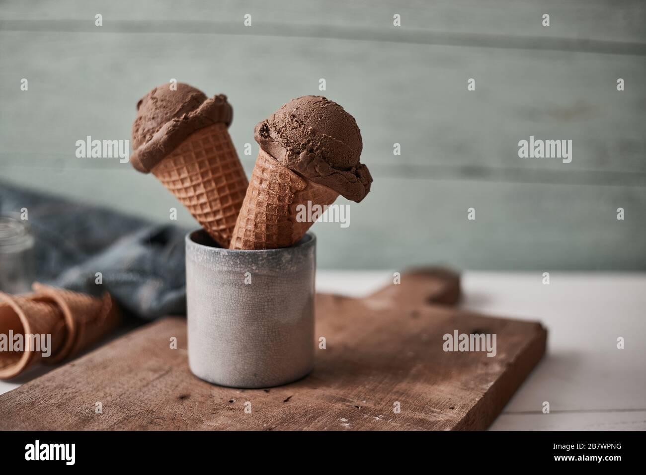 Homemade Organic Chocolate Ice Cream Stock Photo Alamy