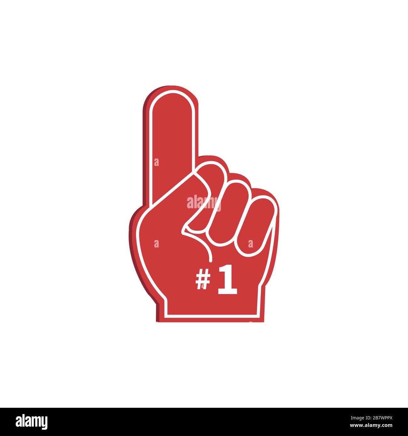 Icon fan logo hand with finger up. Hand up with number 1. Fan arm glove  with finger. Vector illustration Stock Vector Image & Art - Alamy