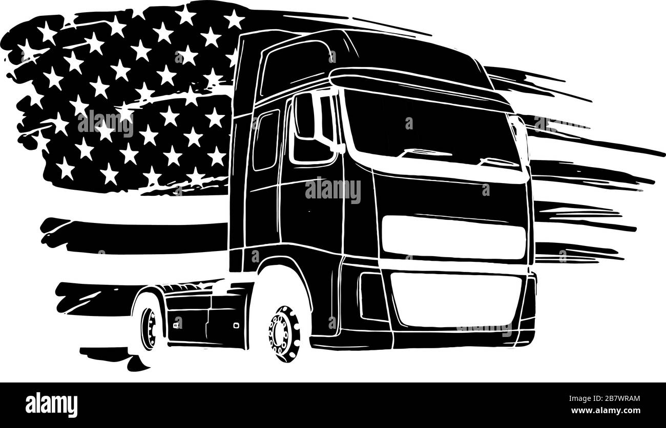 Truck black silhouette art vector hi-res stock photography and images ...