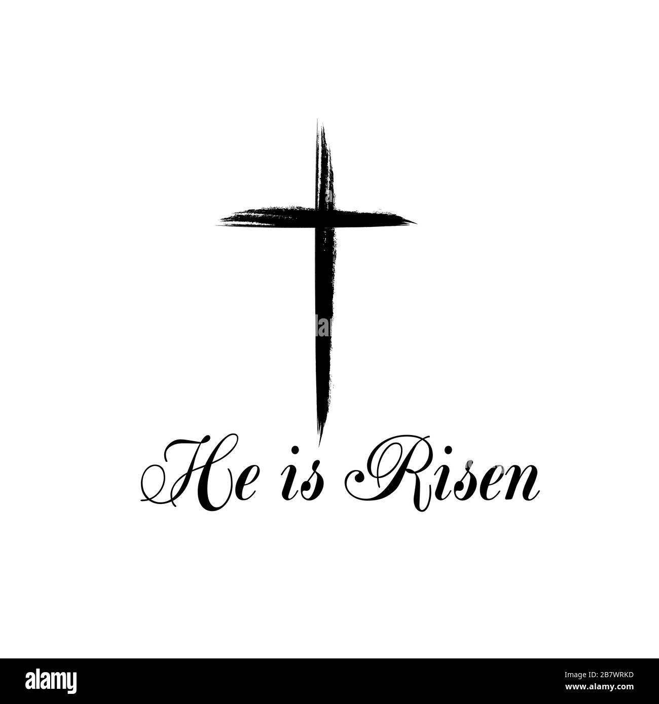 Black And White He Is Risen Banner