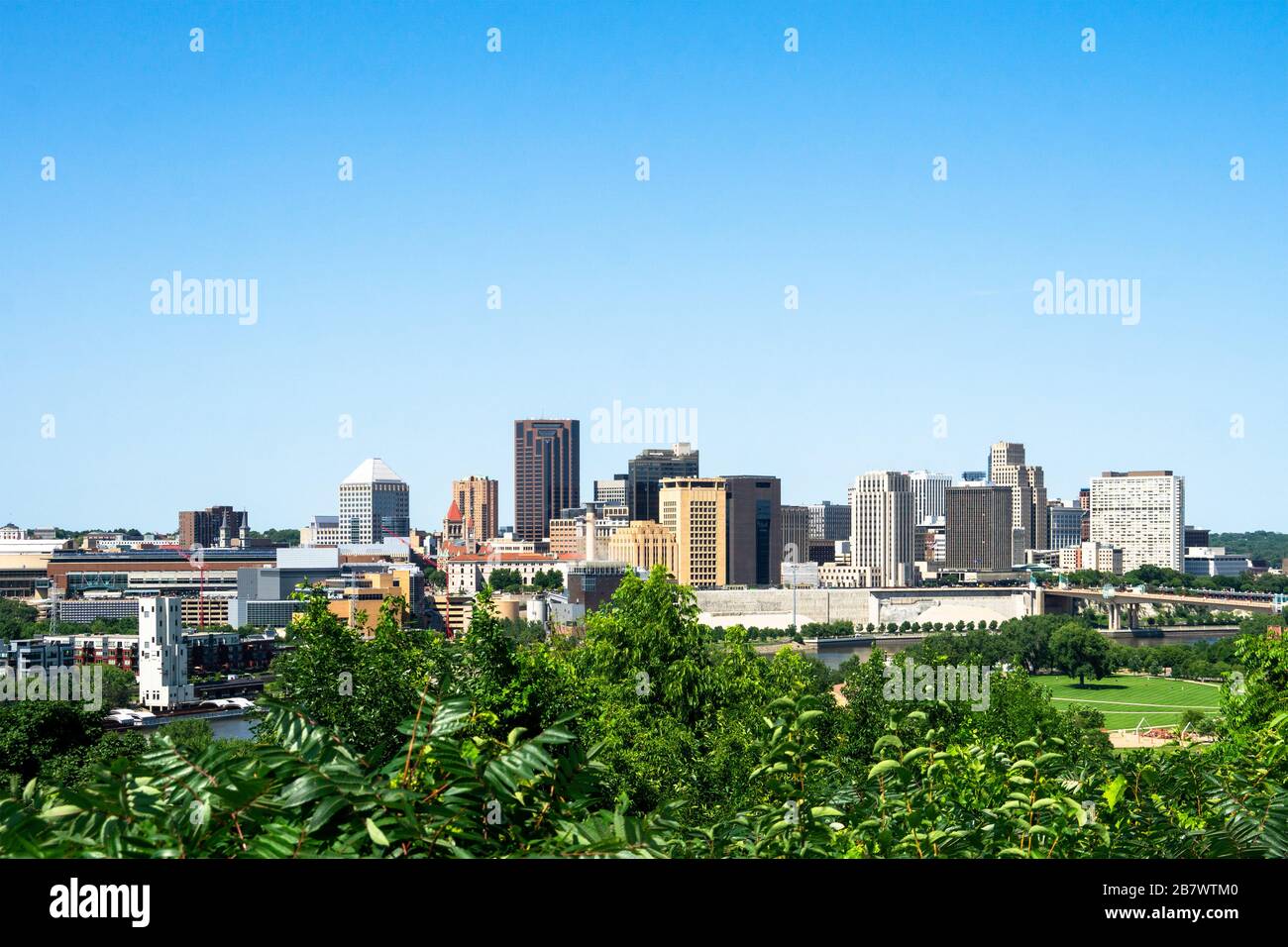 St. Paul Skyline in Minnesota in the Summer Stock Photo