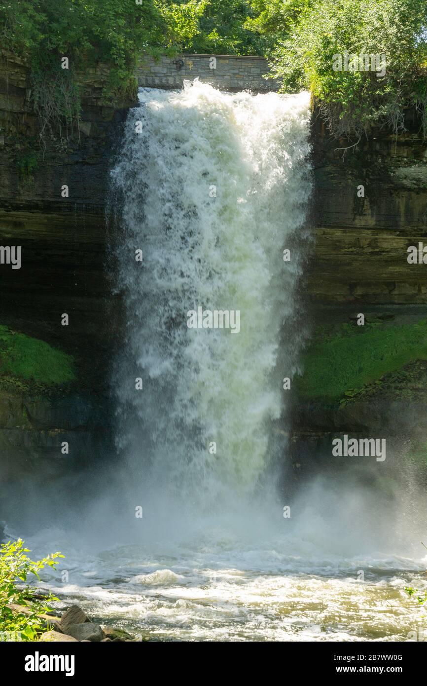 Minnehaha Falls in Minneapolis, Minnesota in the Summer Stock Photo