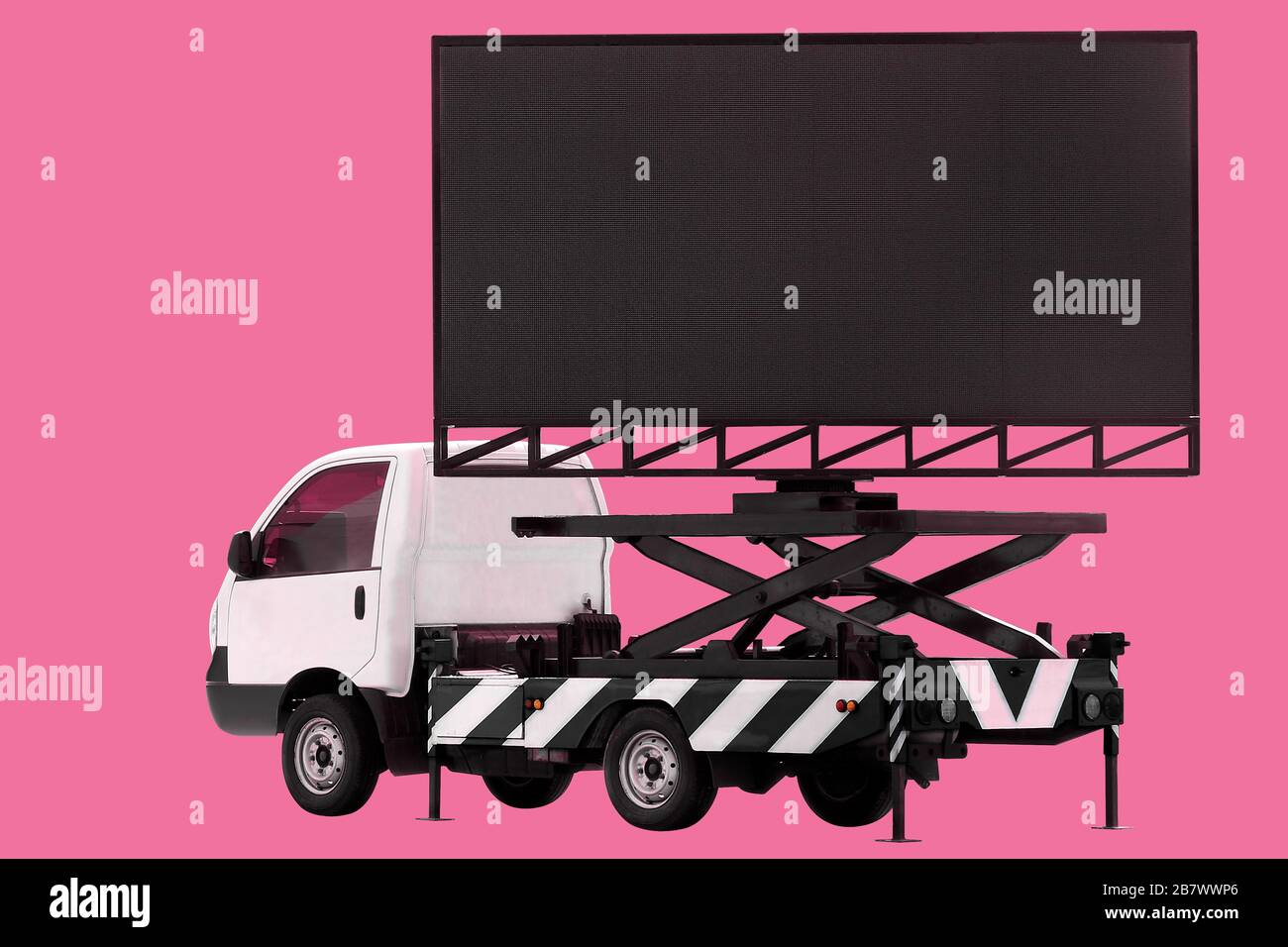 Billboard on car LED panel for sign Advertising isolated on background