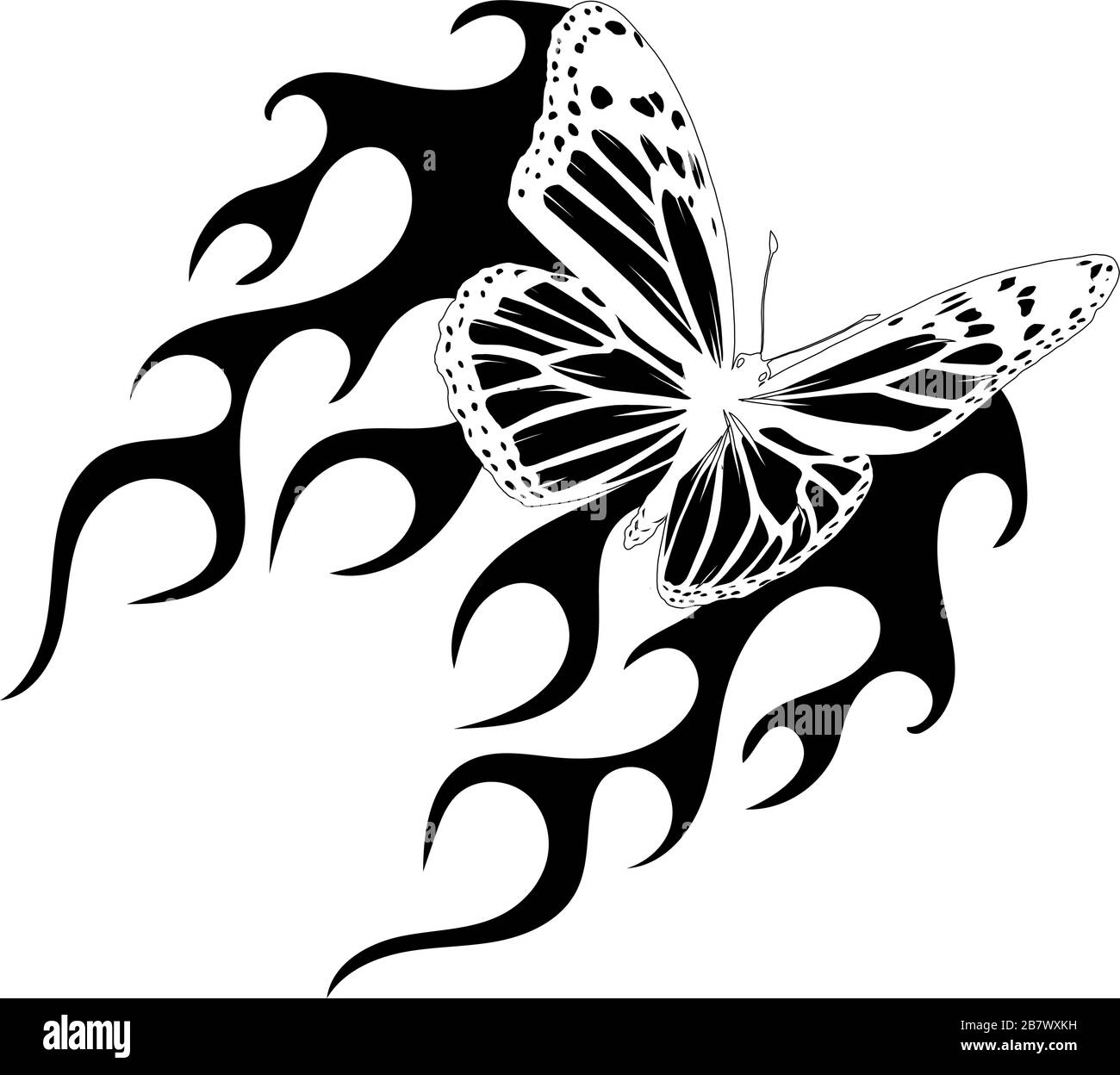Butterfly fiery background for design Vector Illustratio Stock Vector