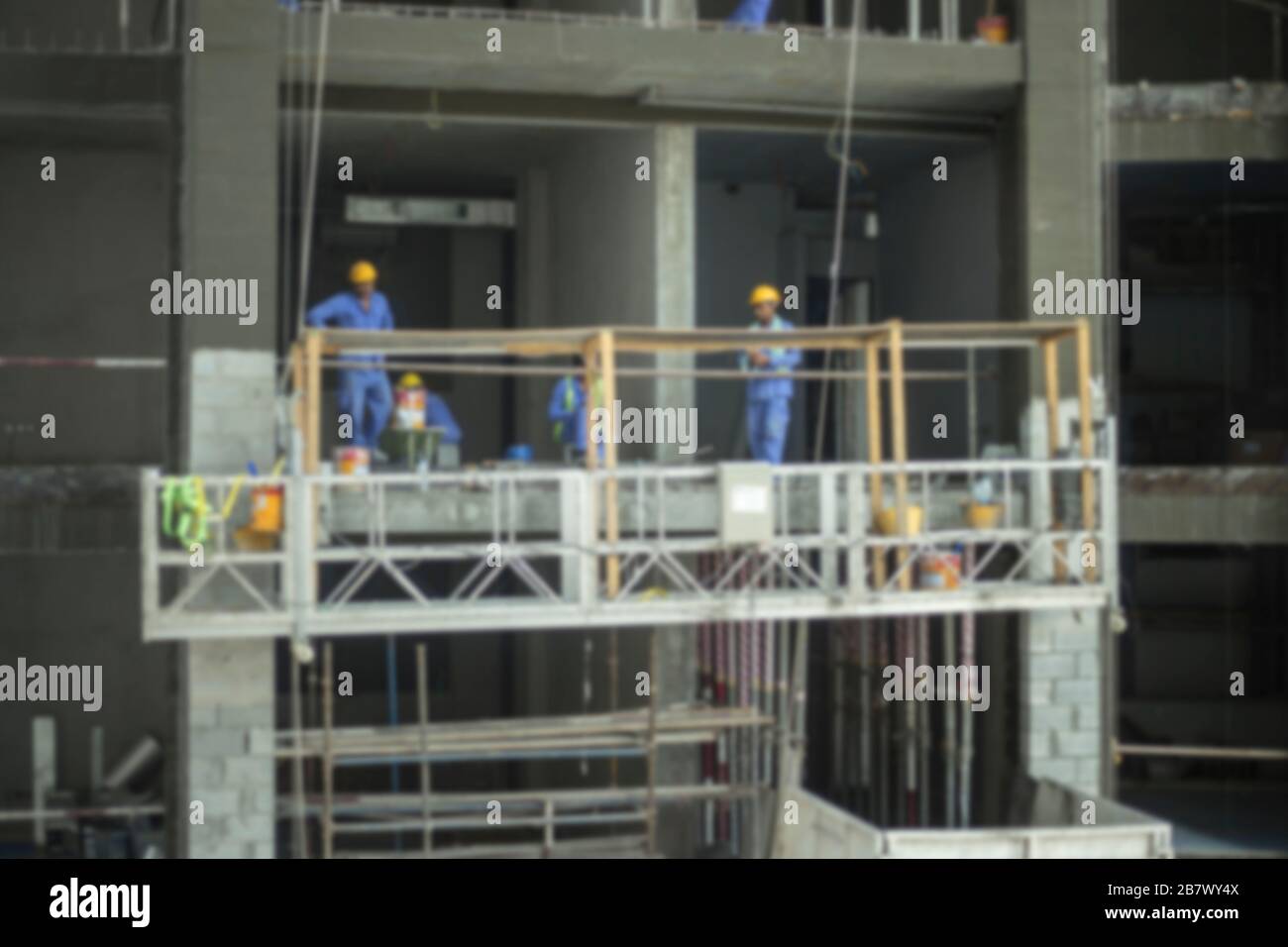 Gauss bluer, construction work on the facade of the building. Blurred background Stock Photo