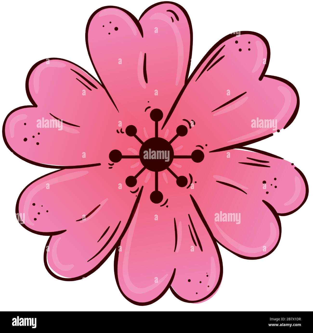 cute flower pink color isolated icon Stock Vector Image & Art - Alamy