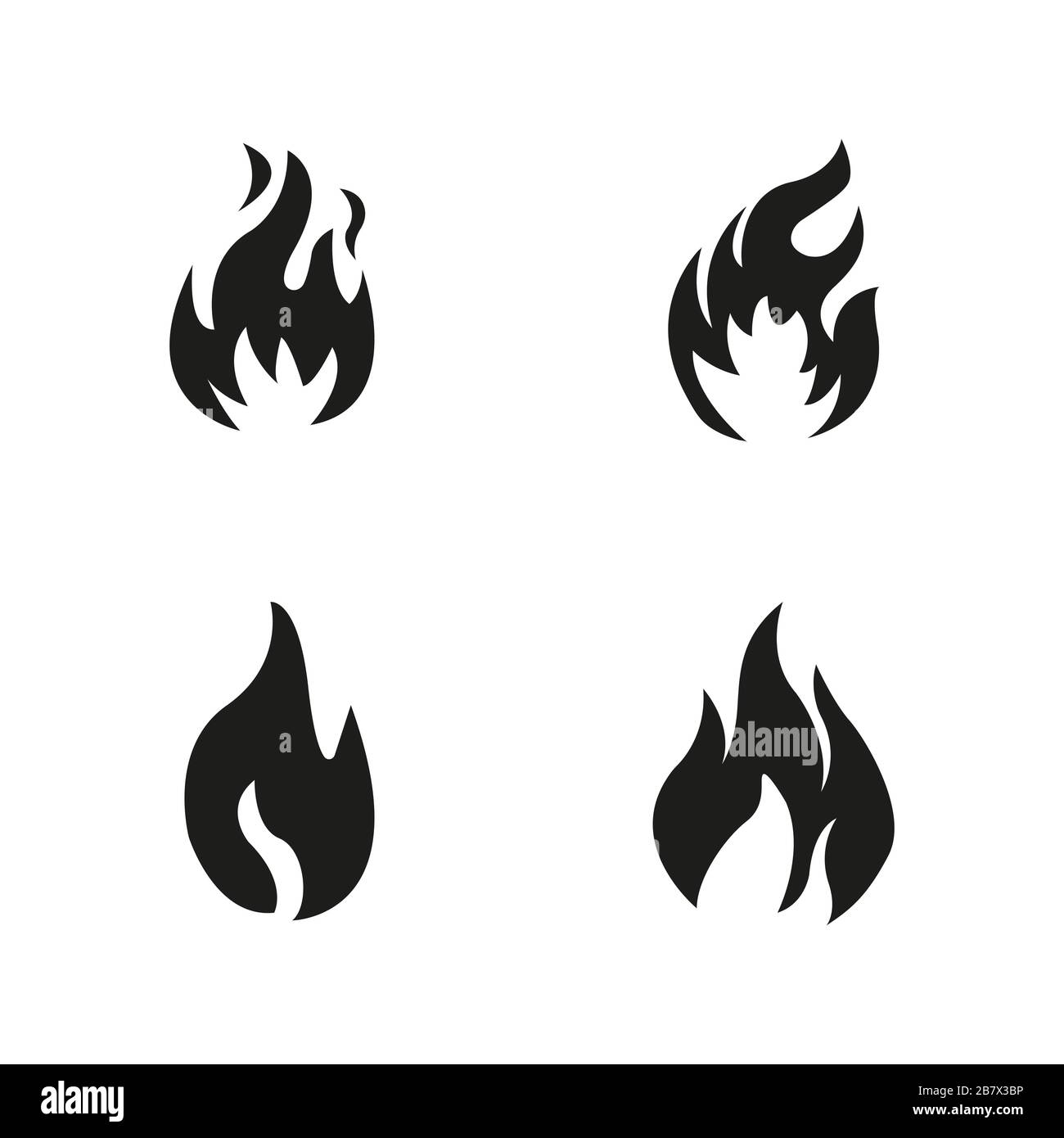 vector symbol fire flame icon on white background Stock Vector Image ...