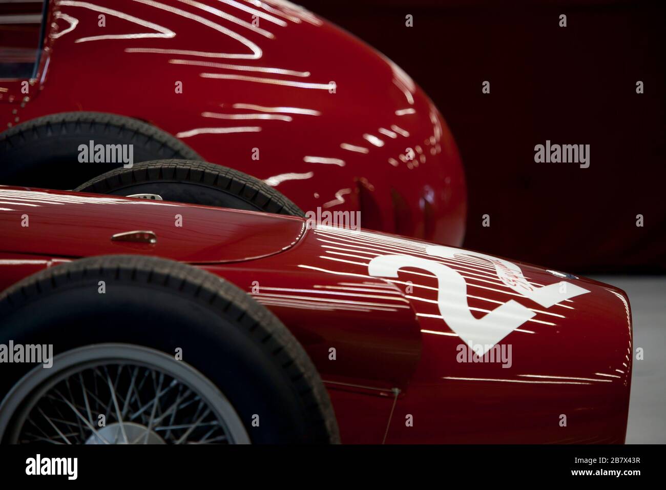Classic red racing car no 22 Stock Photo