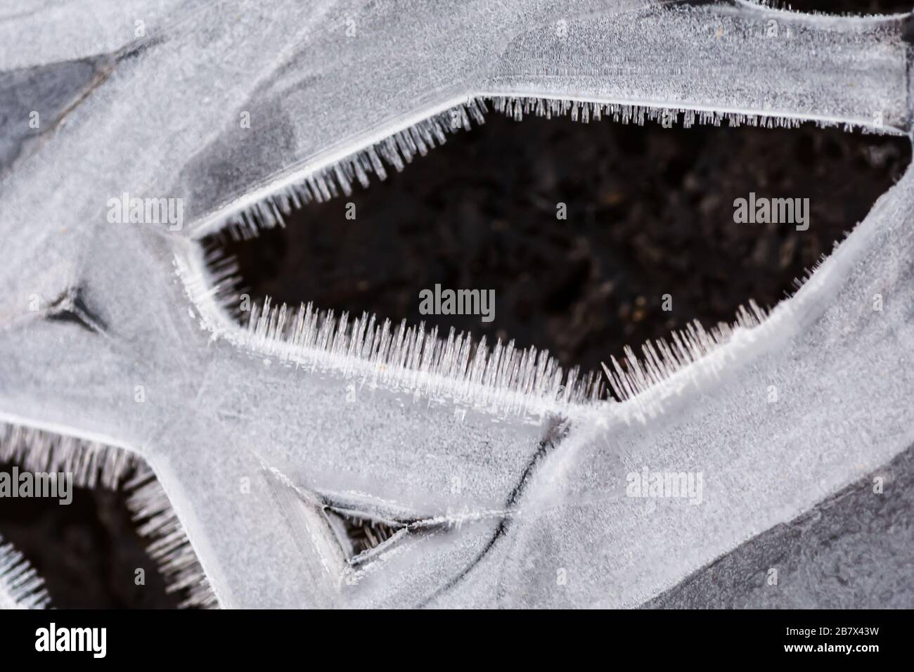 Ice crystals formed on the surface of water Stock Photo - Alamy