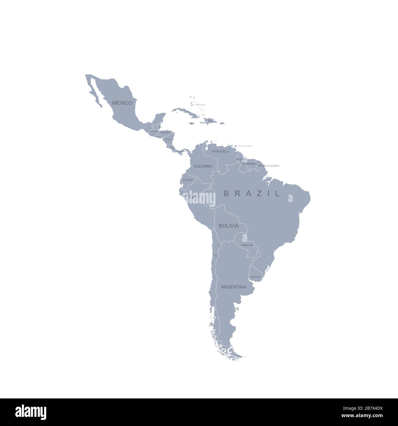 world map. graphic vector of latin america map Stock Vector