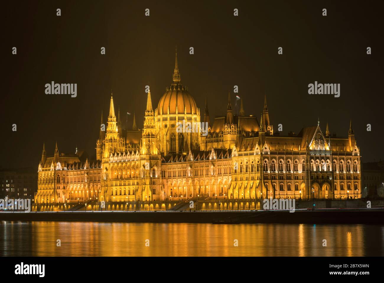 Hungarian Parlament Building at night Stock Photo