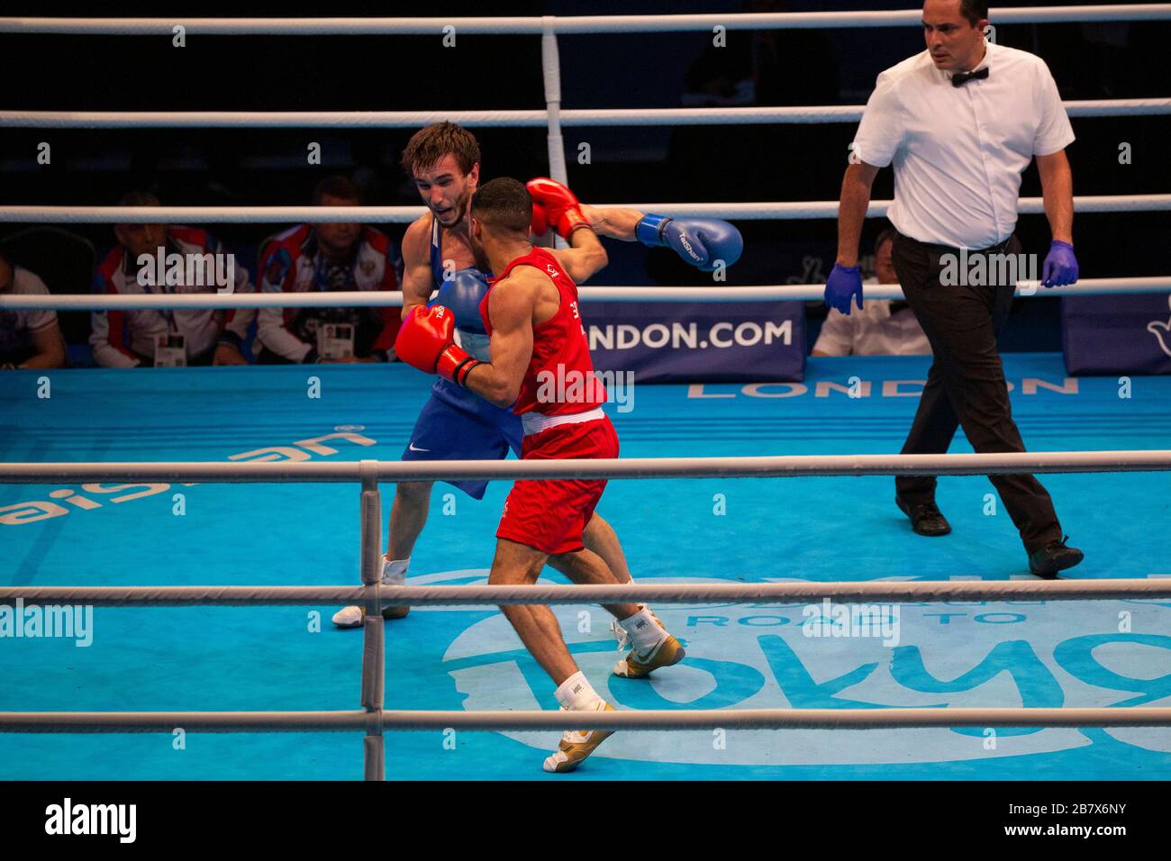 London Uk 16 03 20 Galal Yafai Gbr Red Fights Rasul Saliev Rus Blue During The Road To Tokyo European Olympic Boxing Qualification Event Stock Photo Alamy