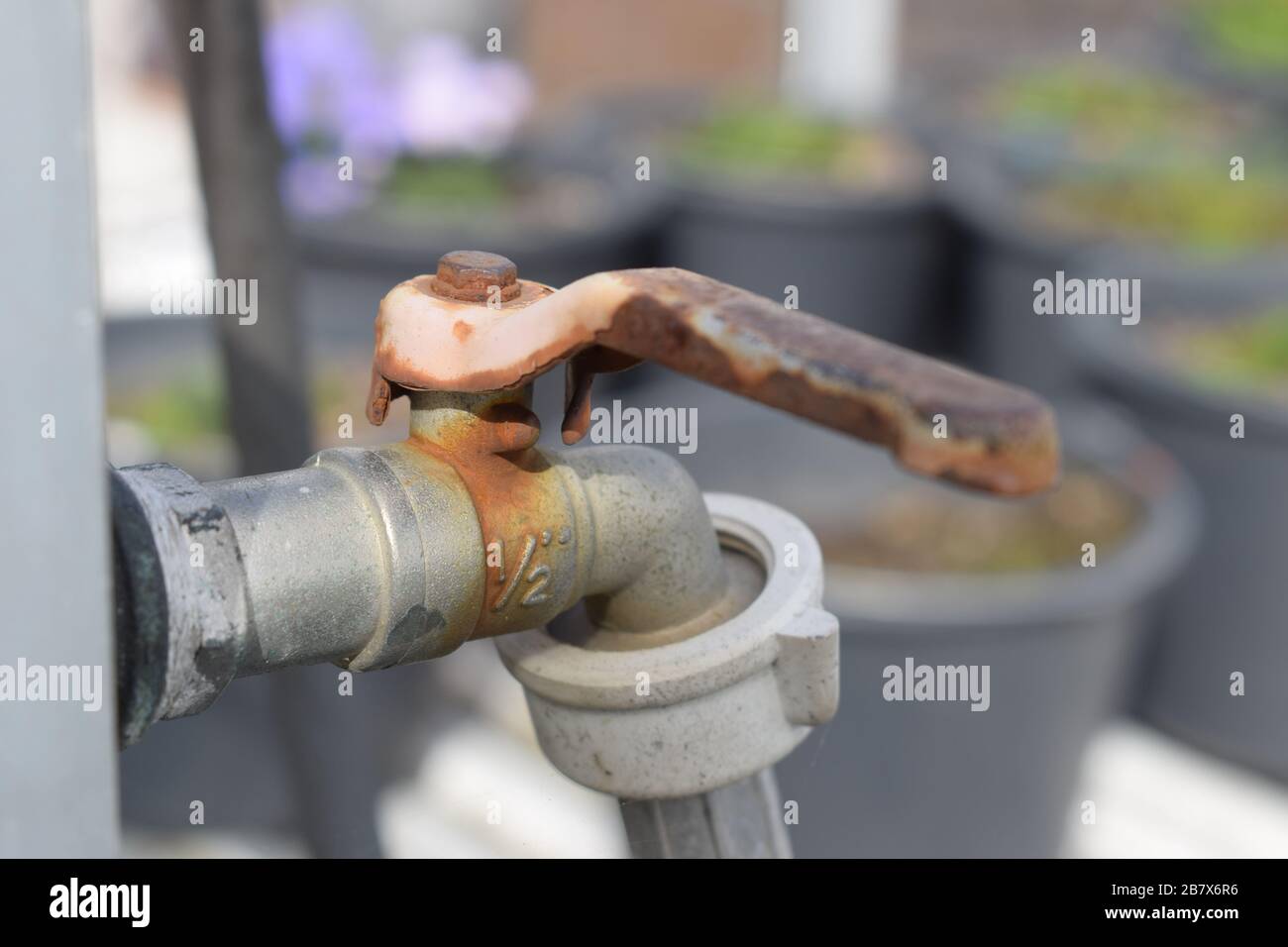 rusty water supply Stock Photo Alamy