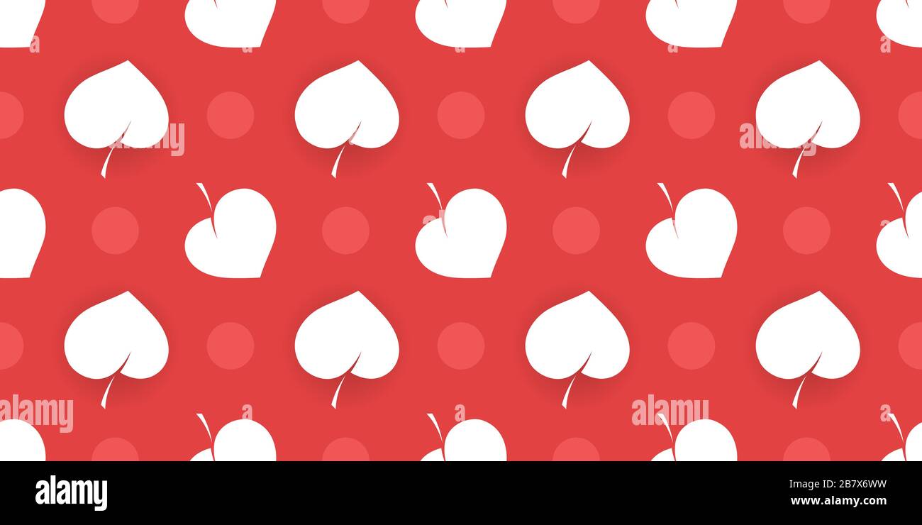 Seamless pattern with white hearts on a red background. vector ...