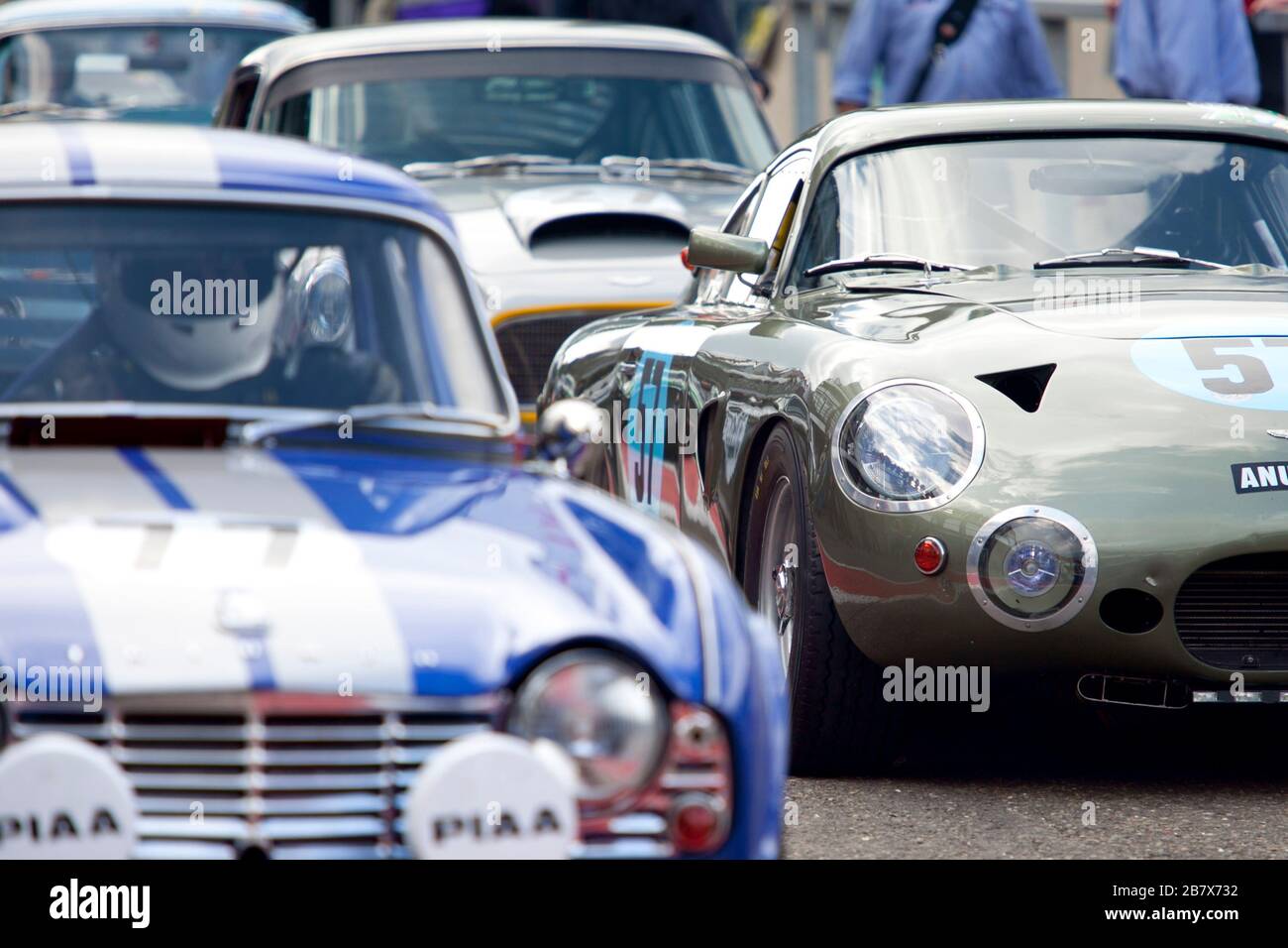 Classic race cars on the gris at Spa Belgium Stock Photo Alamy