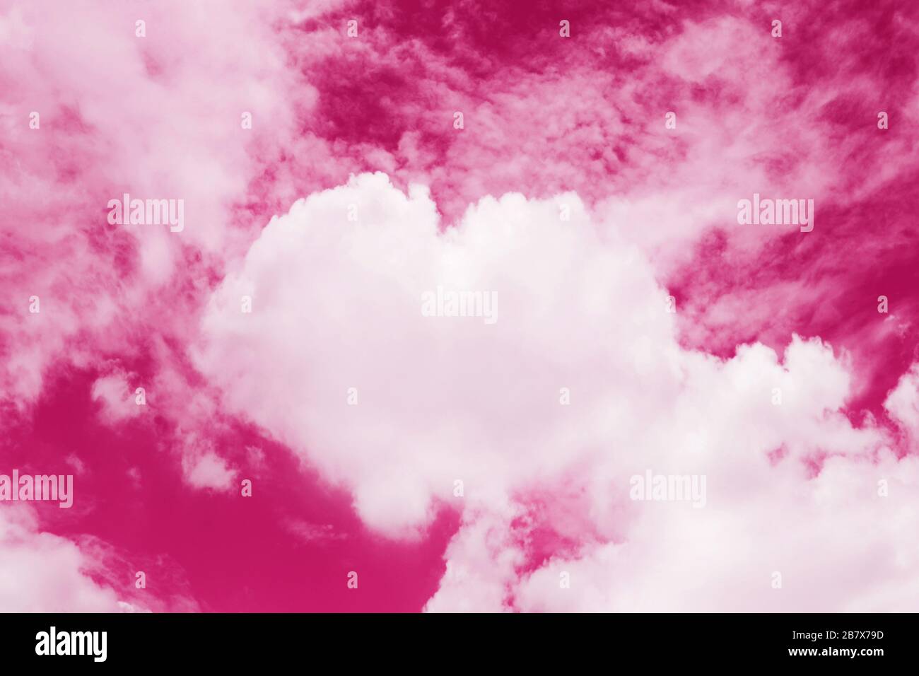 Valentine Heart shaped clouds in the sky, Valentine Background Pink ...