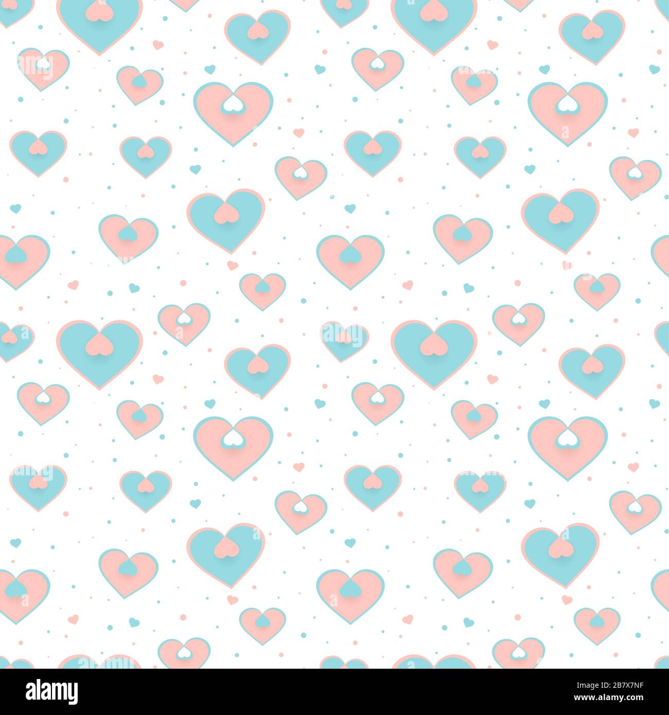 Seamless pattern with hearts for design Valentines Day in pastel colors ...