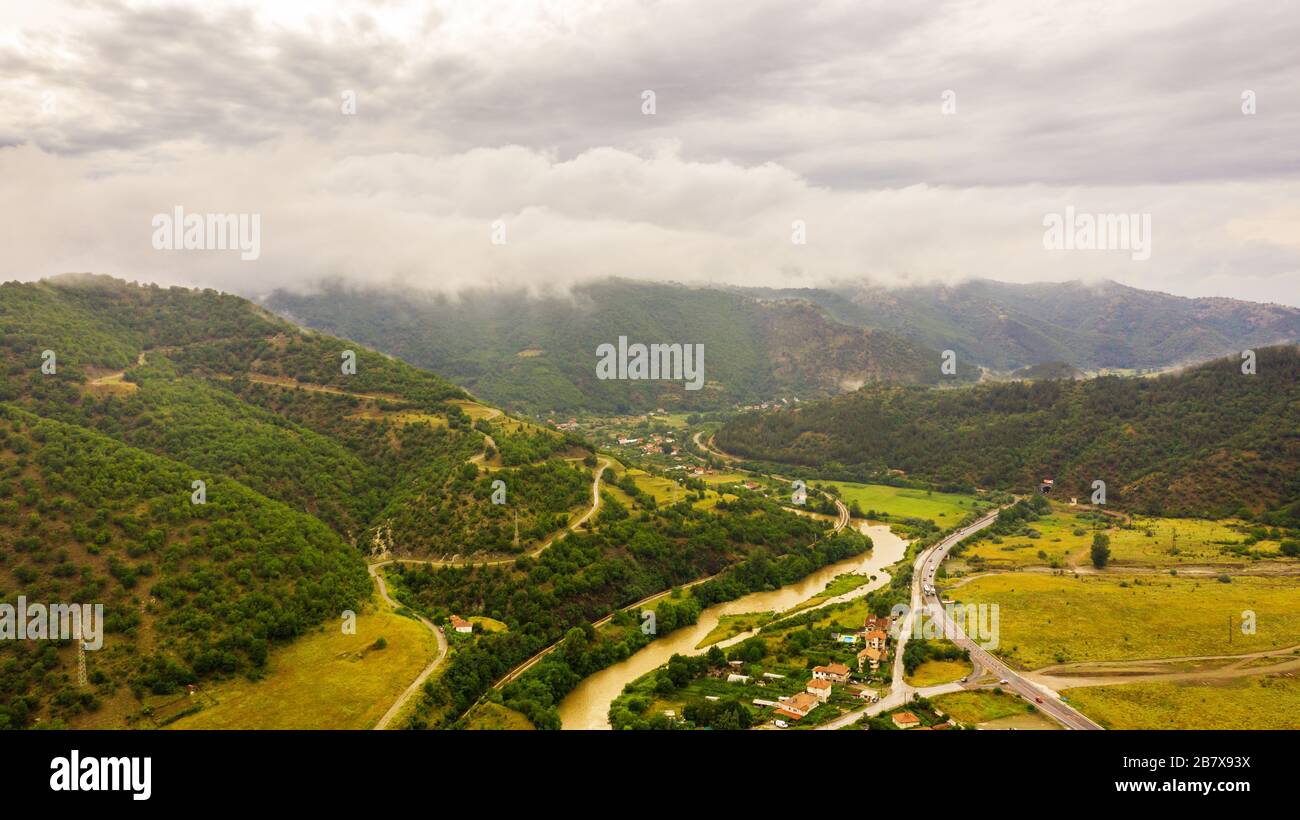 Beautiful foggy green forest hi-res stock photography and images - Alamy