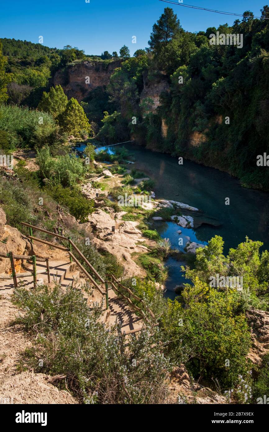 The Gorgo de la Escalera is a beautiful natural area close to Anna where it appears as a great canyon sculpted by the waters of the river. It is acces Stock Photo