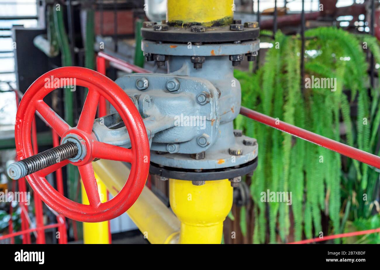 Gas shutoff valve at gas processing station Stock Photo Alamy