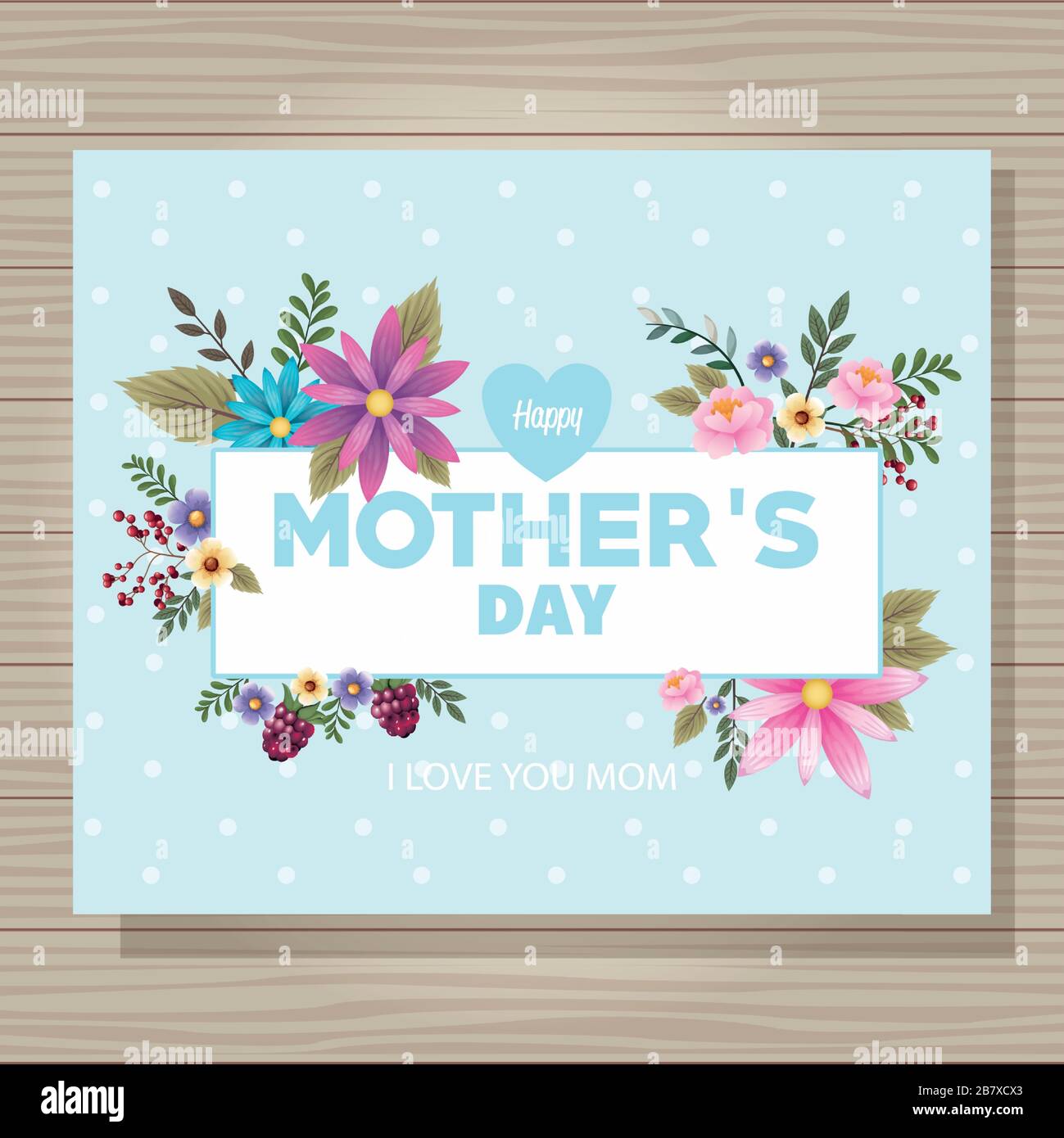 happy mothers day card with flowers frame Stock Vector Image & Art - Alamy