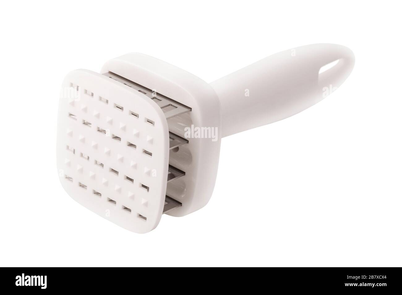 Front View Hand Meat Tenderizer on a white background. Isolated object Stock Photo