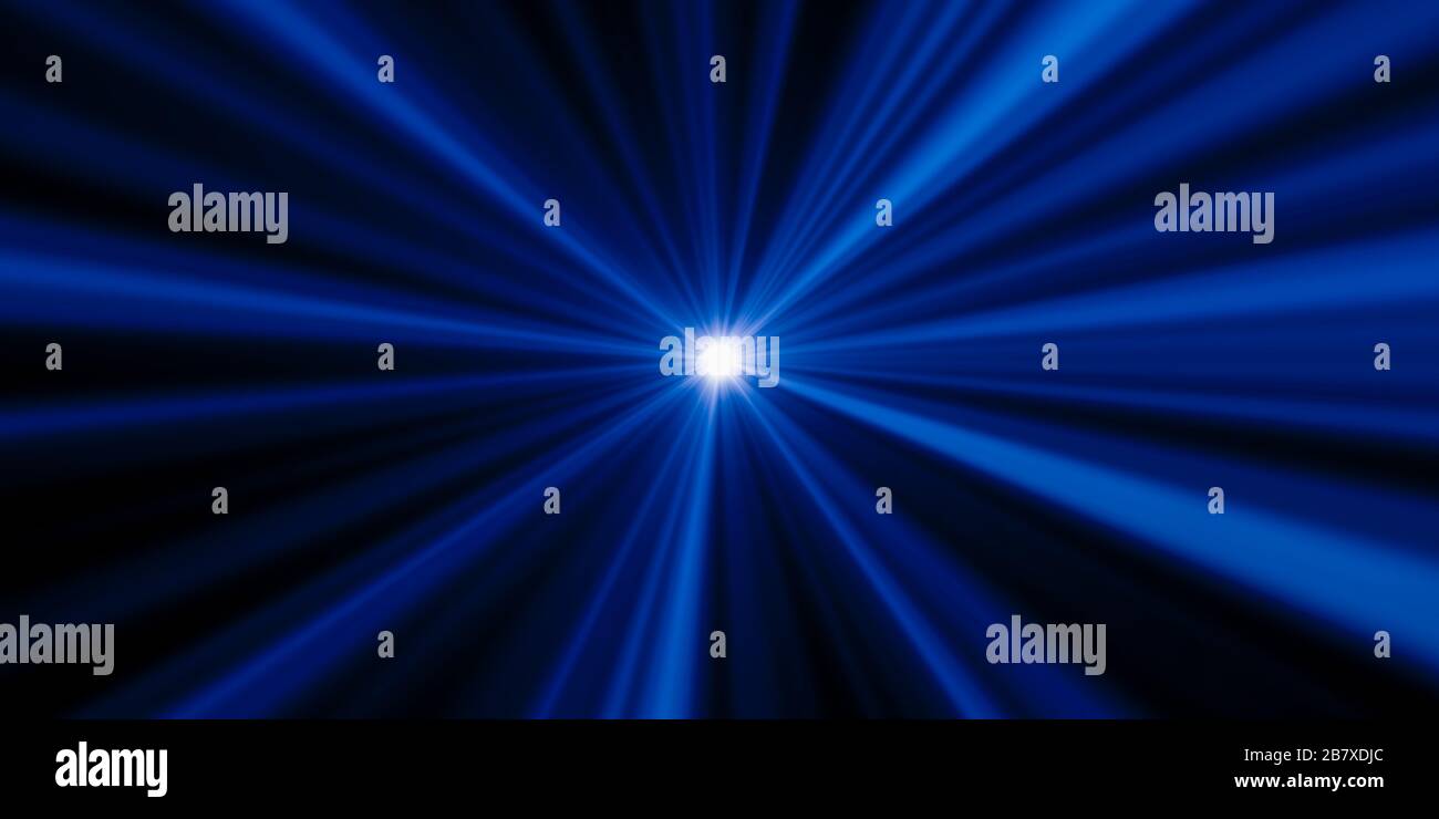 Abstract bluelight beams and rays Lights explosion background. Blue ...