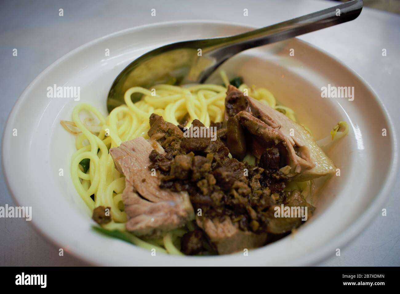 Duck meat noodles in Kaohsiung, Taiwan Stock Photo