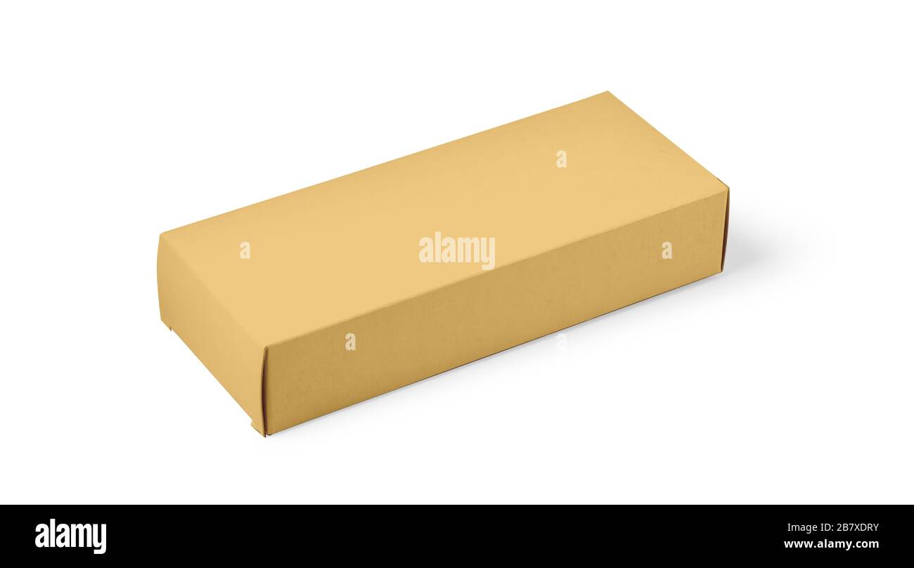 Closed the brown box on a white background with clipping path Stock Photo