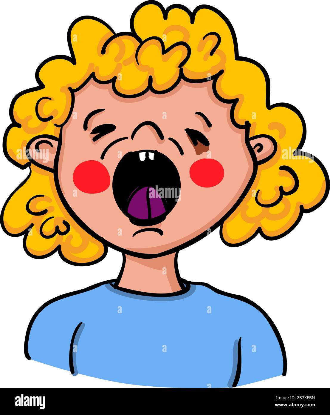 Girl showing symptoms of sneezing just before the outbreak - can be the flu or Coronavirus-SARS-CoV-2 - hand-drawn vector illustration Stock Vector