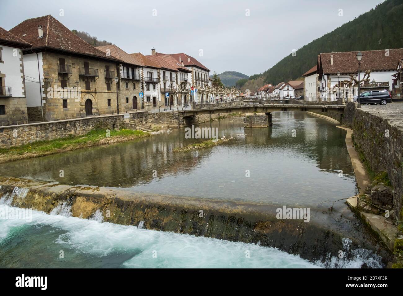 Ochagavía is a town and municipality located in the province and autonomous community of Navarre, northern Spain. Stock Photo