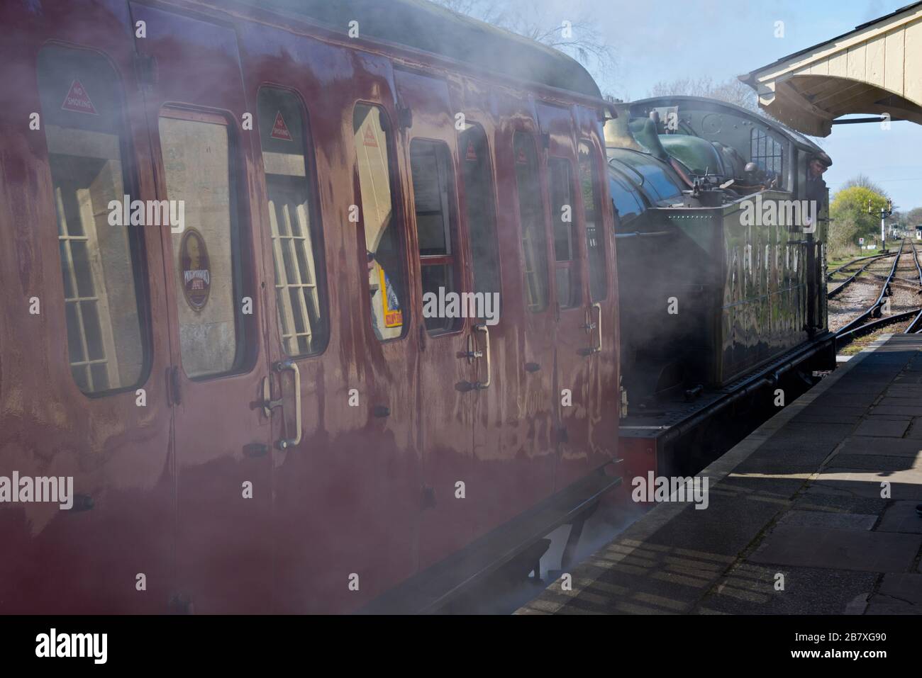 5600 class steam locomotive 5637 preparing to pull a passenger train ...
