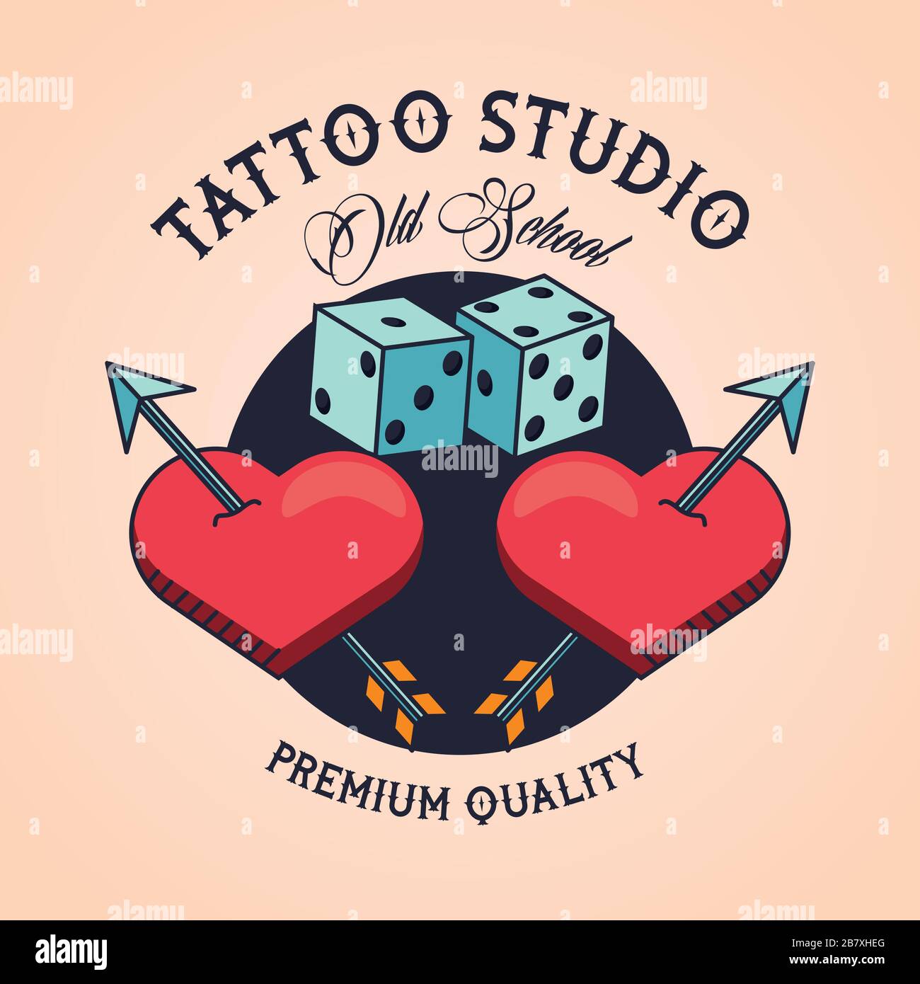 Dice with heart shape Stock Vector Images Alamy