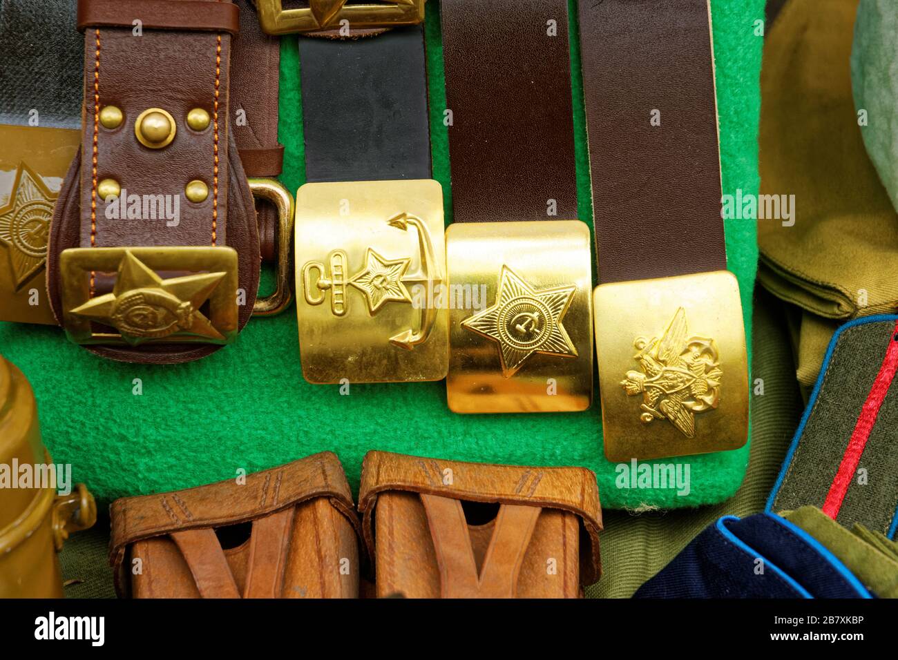 Photo belts, buckles, photo, army, army belts Stock Photo Alamy