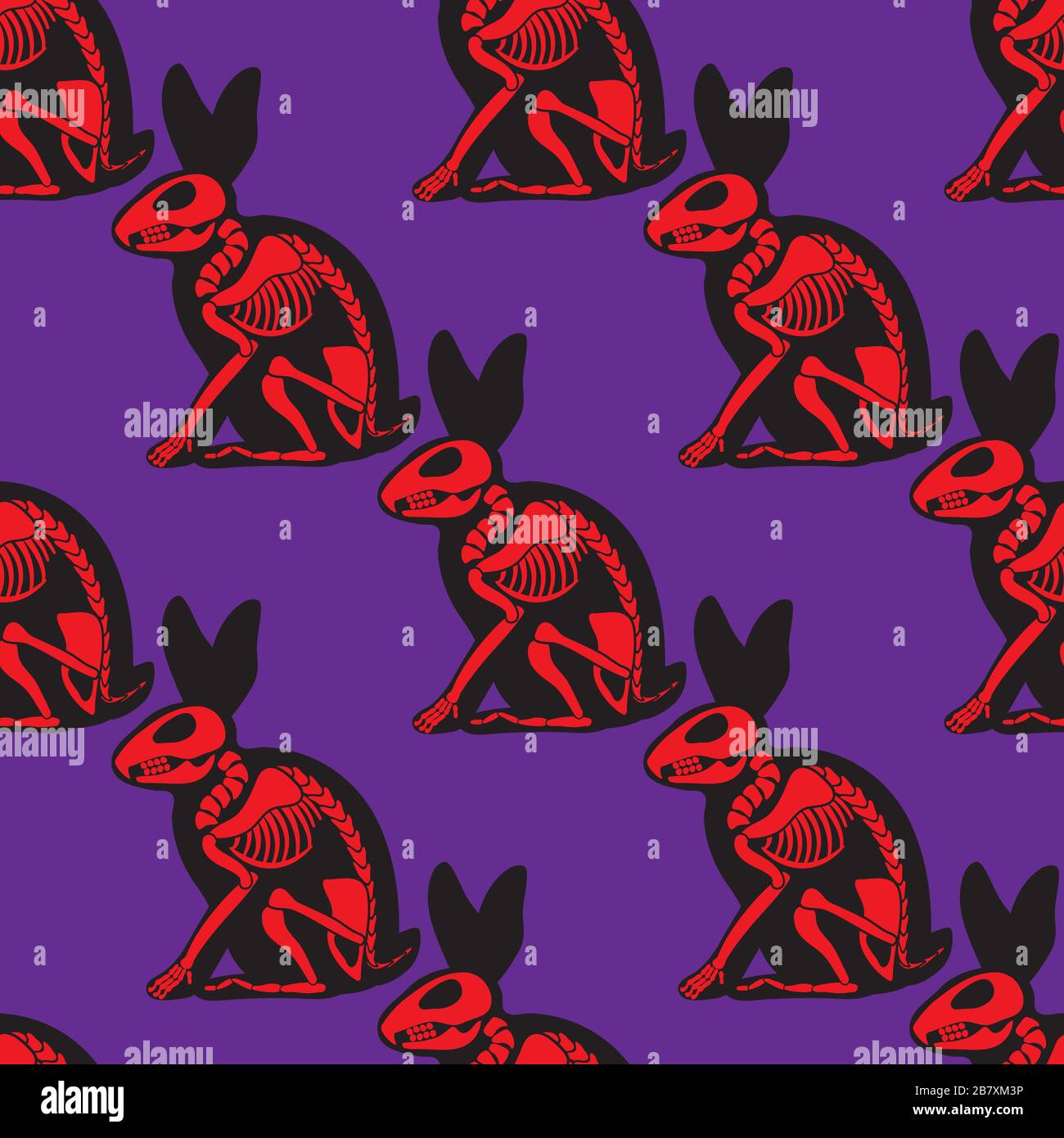Hare is a black skeleton silhouette on a white isolated background. Vector image Stock Vector