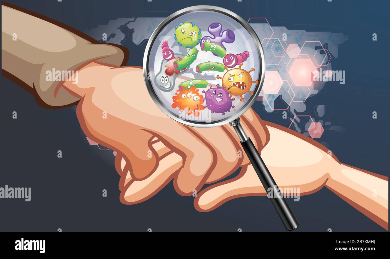 no handshake in any infection to avoid germs sharing Stock Vector