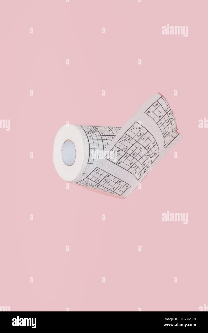 Toilet Paper With Sudoku Coronavirus Lockdown Stock Photo Alamy