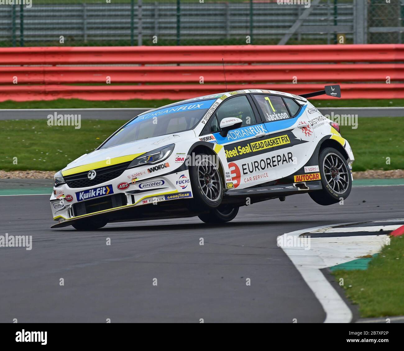 On two wheels going through Vale, Mat Jackson, Vauxhall Astra, Power Maxed  Car Care Racing, BTCC, British Touring Car Championship, Launch day and me  Stock Photo - Alamy