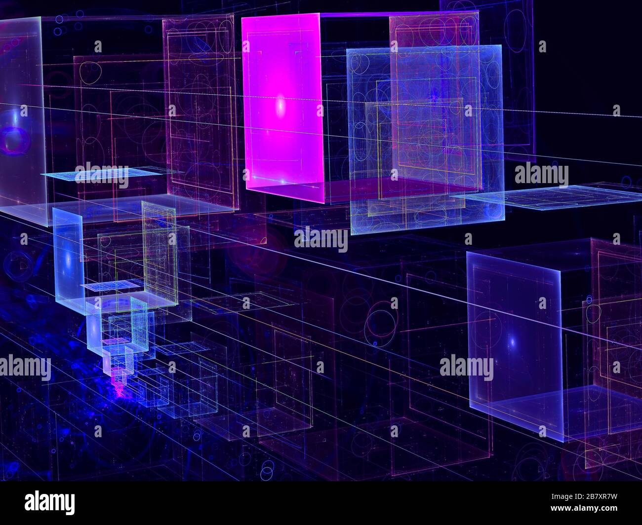 Abstract flying cubes - digitally generated 3d illustration Stock Photo ...