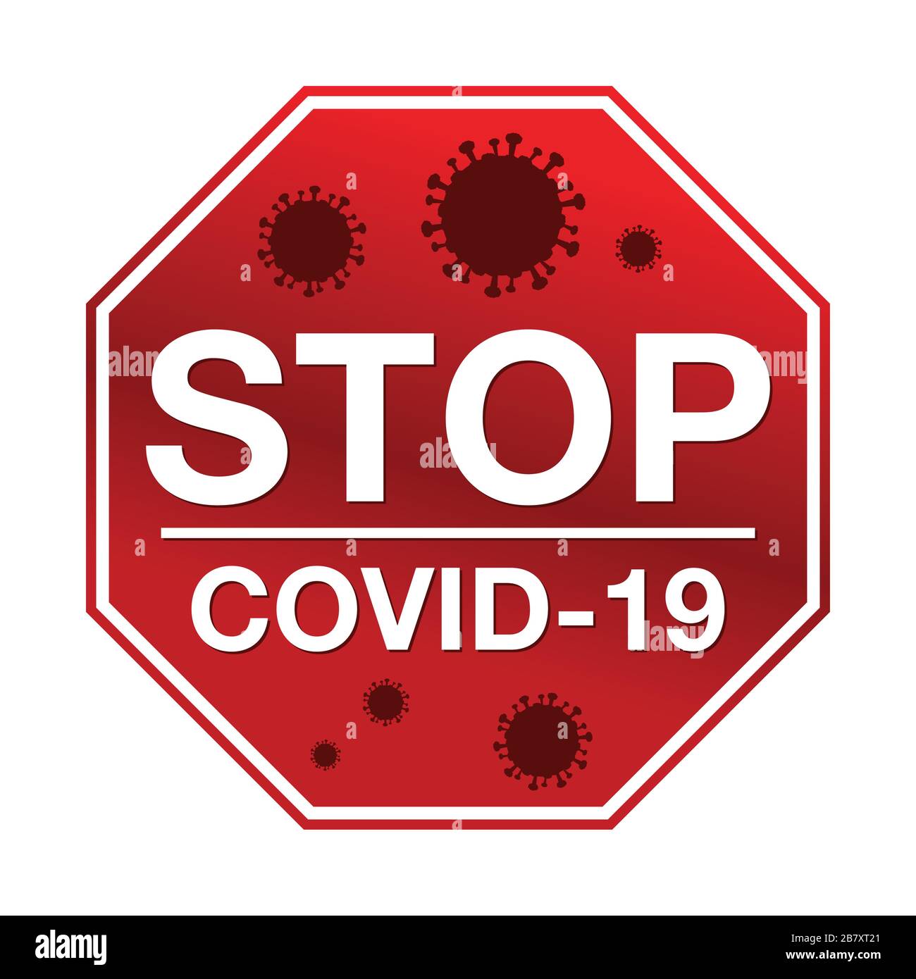 A stop sign with the message stop COVID-19 illustration Stock Vector ...