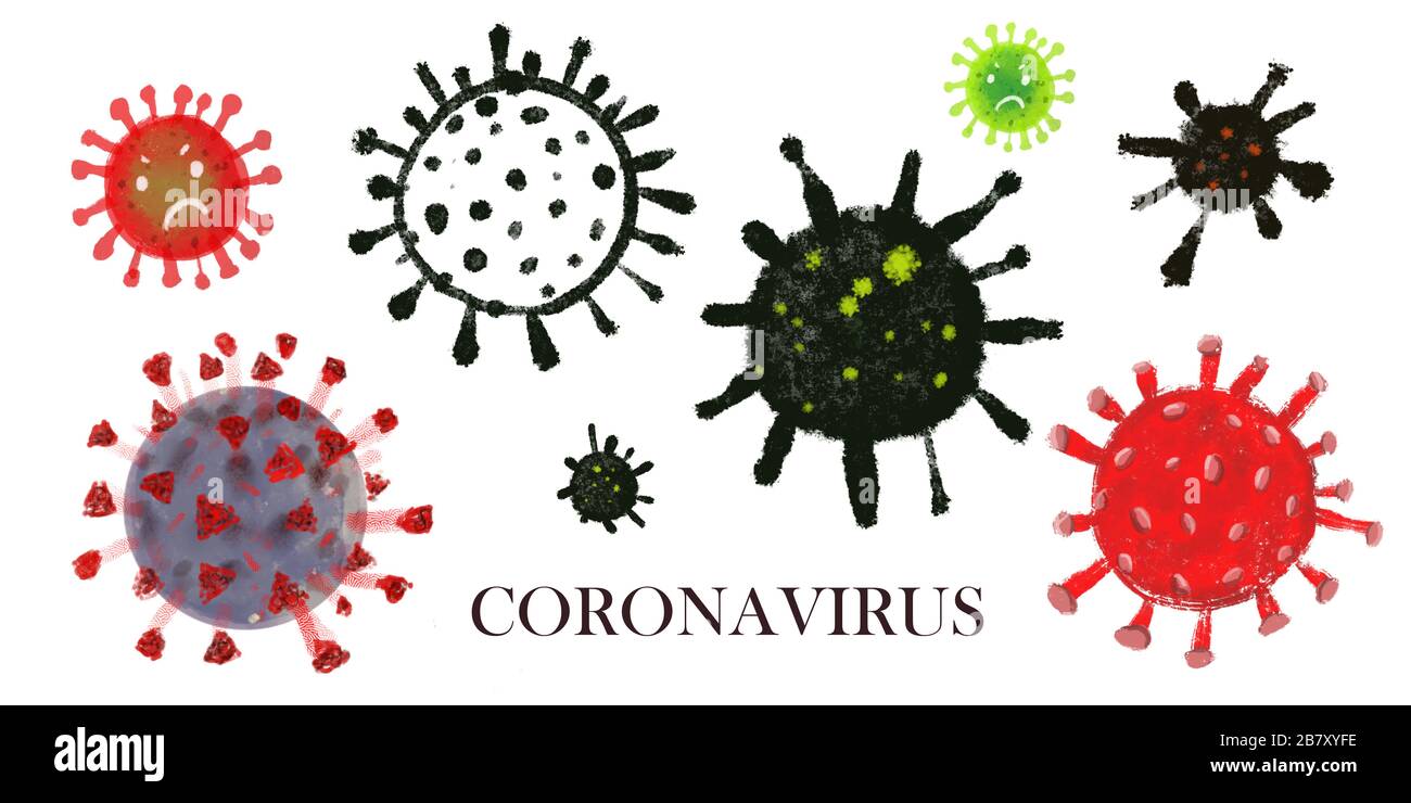 Coronavirus 2019-nCov cells. Chinese new Virus outbreak found in Wuhan China. Stock Photo