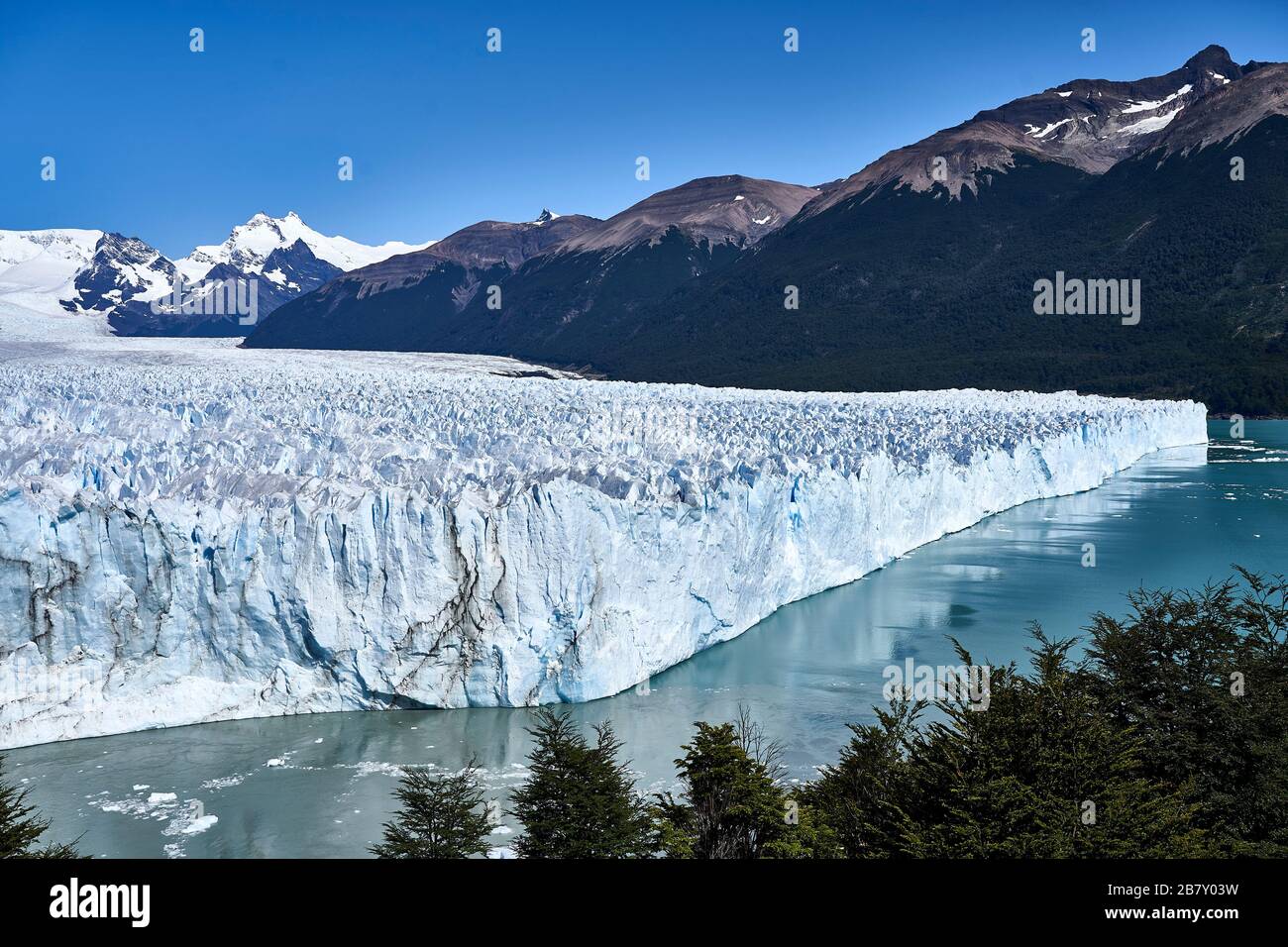 Northern face of Perito Moreno Glacier, Patagonia, Sant Cruz, Argentina. Stock Photo