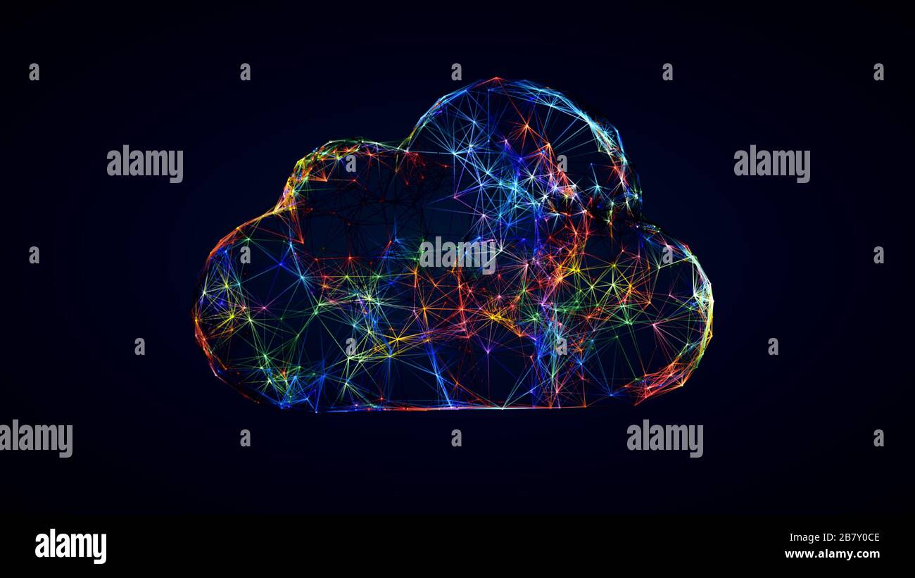 cloud computing technology illustration, symbol of web services and ...