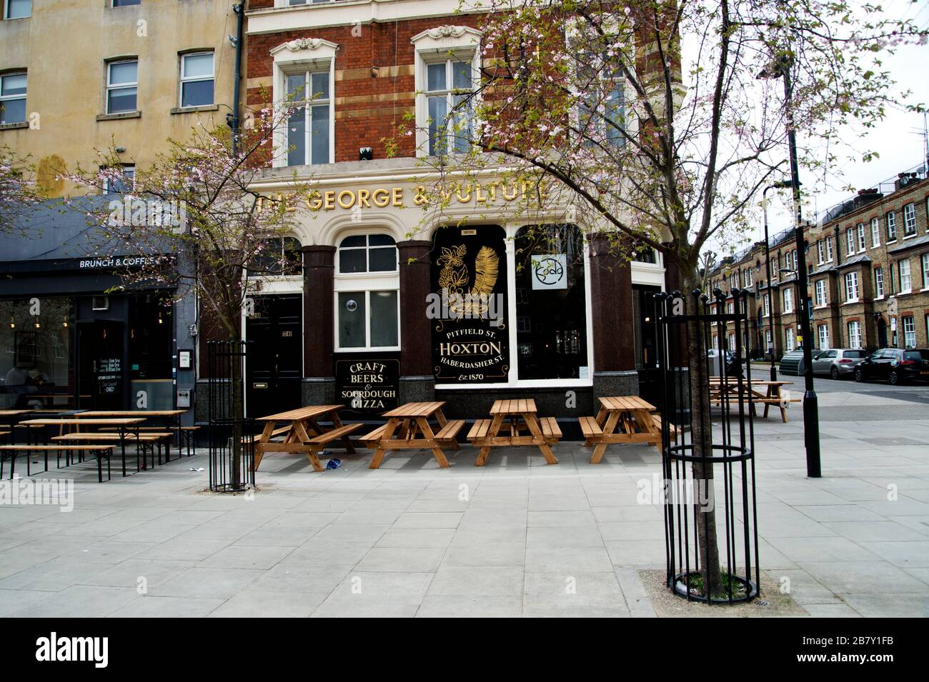 London, England, UK. Changes because of Coronavirus pandemic,Hackney. Empty pub, no customers. Stock Photo