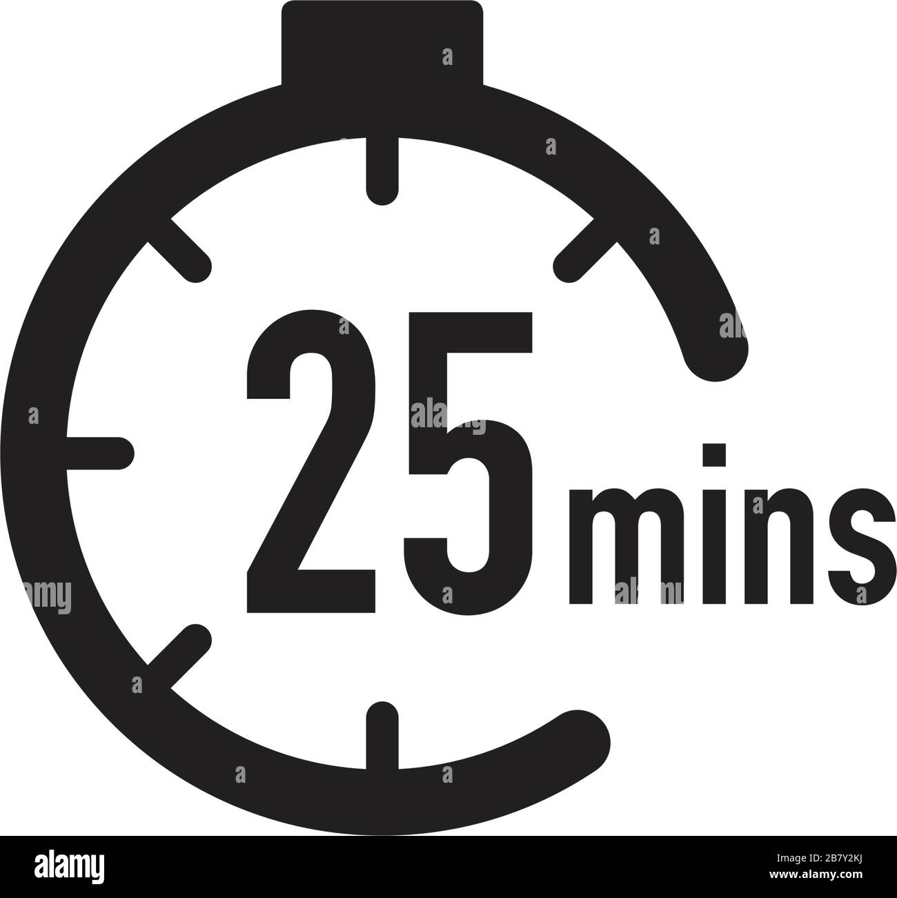 25 minutes timer, stopwatch or countdown icon. Time measure. Chronometr  icon. Stock Vector illustration isolated on white background Stock Vector  Image & Art - Alamy