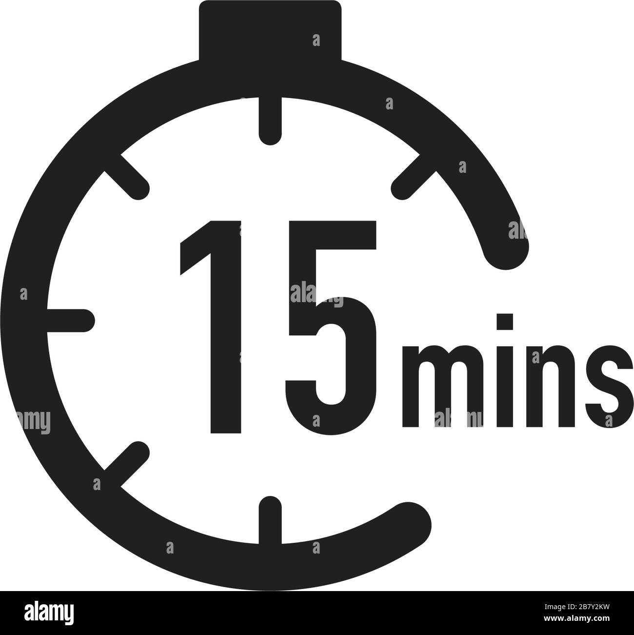 15 minutes timer, stopwatch or countdown icon. Time measure. Chronometr  icon. Stock Vector illustration isolated on white background Stock Vector  Image & Art - Alamy