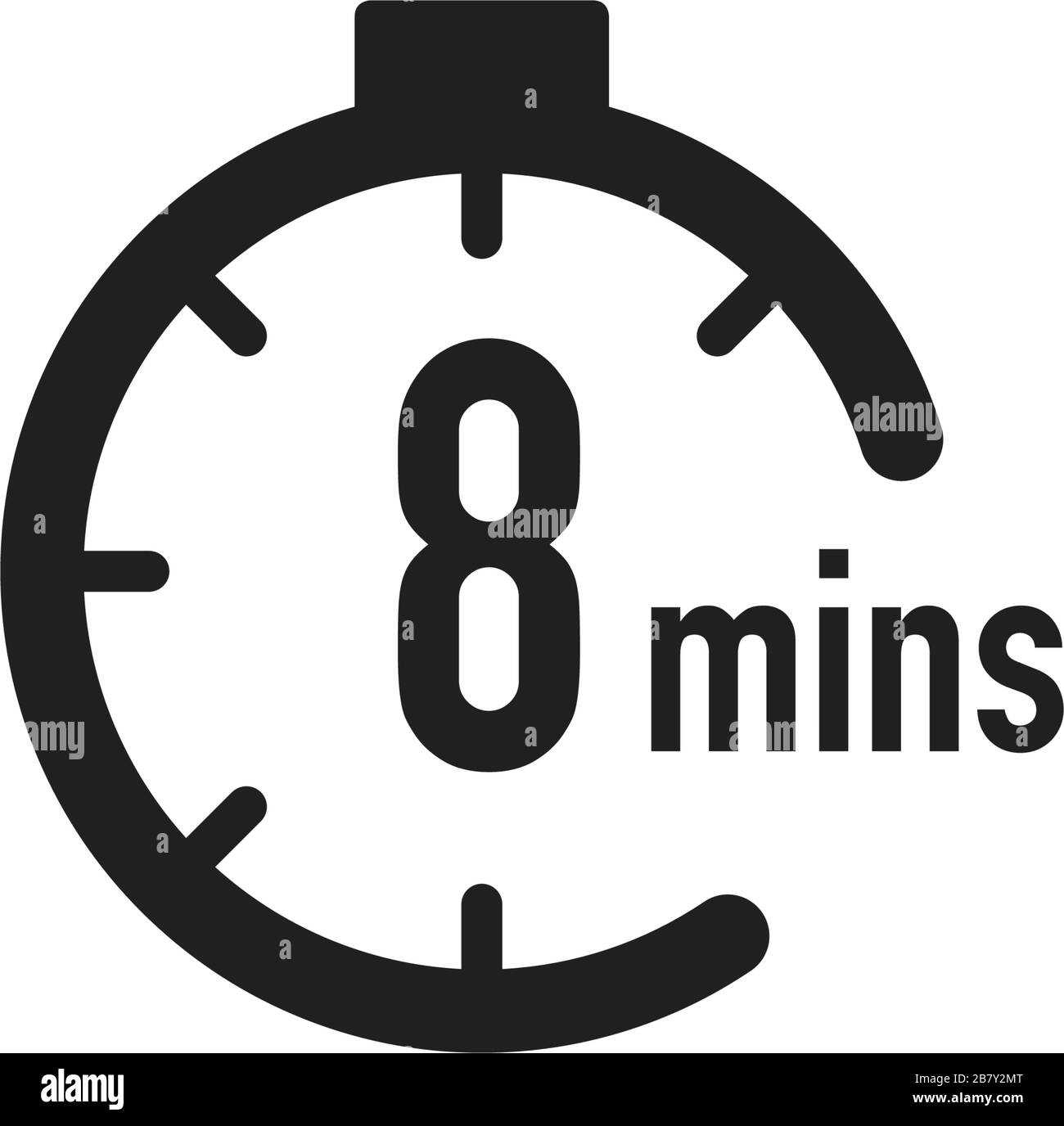 8 minutes timer, or countdown icon. Time measure. Chronometr icon. Stock Vector isolated on white background Stock Image & Art Alamy