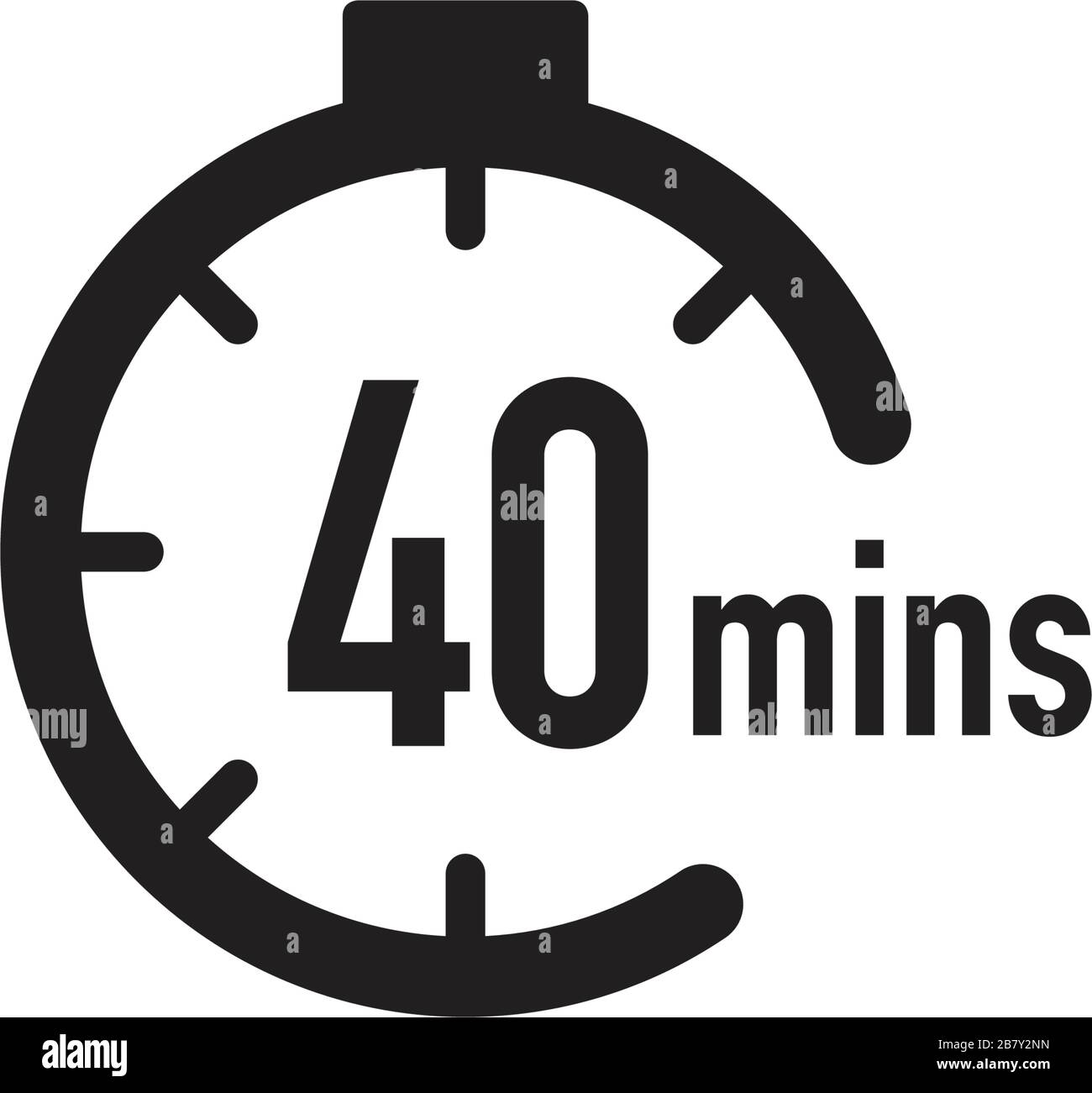 40 minutes timer, stopwatch or countdown icon. Time measure. Chronometr  icon. Stock Vector illustration isolated on white background Stock Vector  Image & Art - Alamy